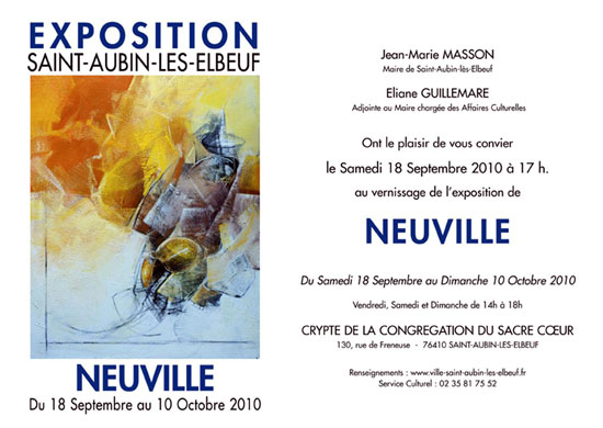 Invitation Exposition NEUVILLE à Saint-Aubin-lès-Elbeuf